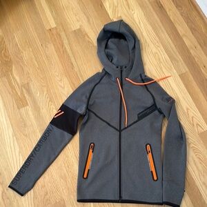 Superdry Gray and Orange Performance Jacket with Hood